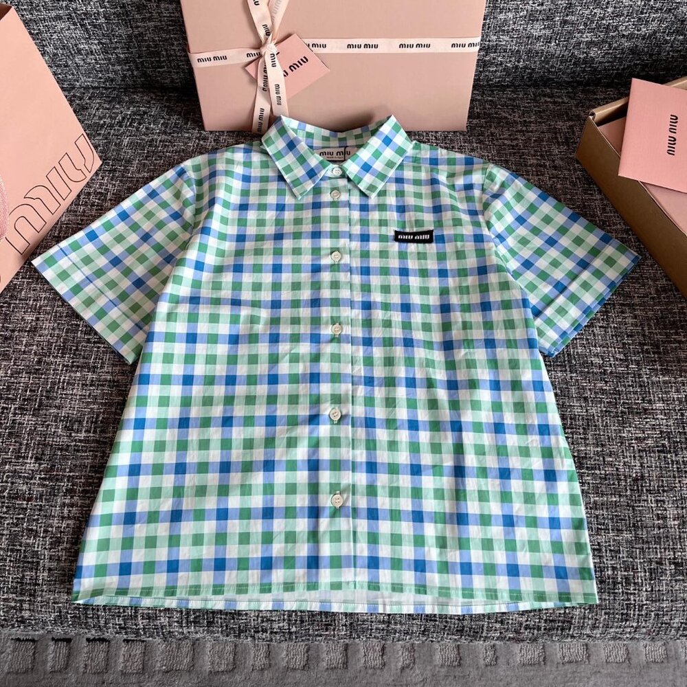 MiuMiu plaid shirt short sleeved